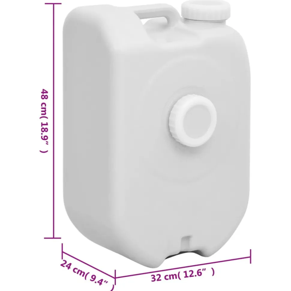 VIDAXL - Réservoir d'eau portable avec adaptateur 24 l gris