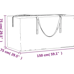 VIDAXL - Sacs de rangement pour coussins de jardin 2 pcs noir