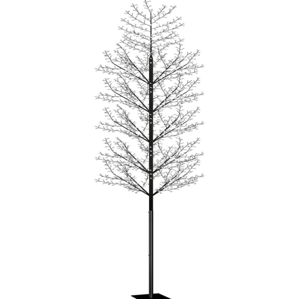 VIDAXL - Sapin de noël 2000 led bleu cerisier en fleurs 500 cm