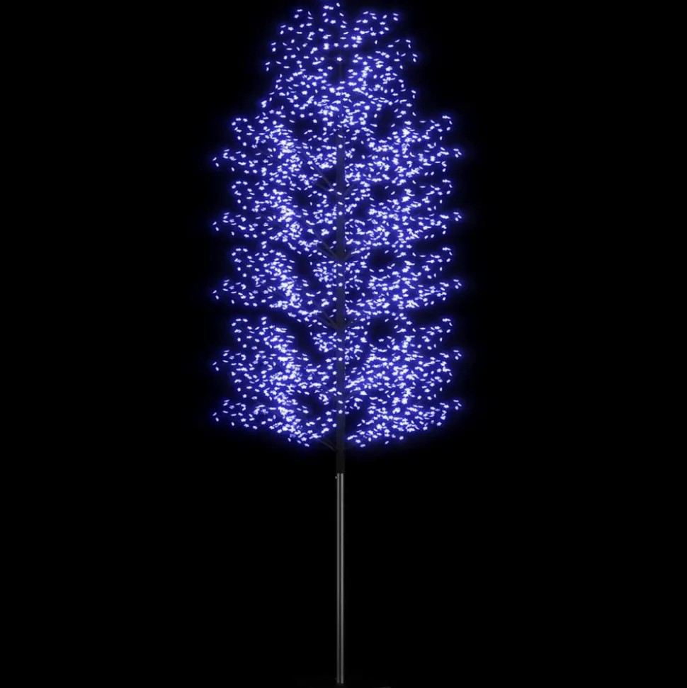 VIDAXL - Sapin de noël 2000 led bleu cerisier en fleurs 500 cm
