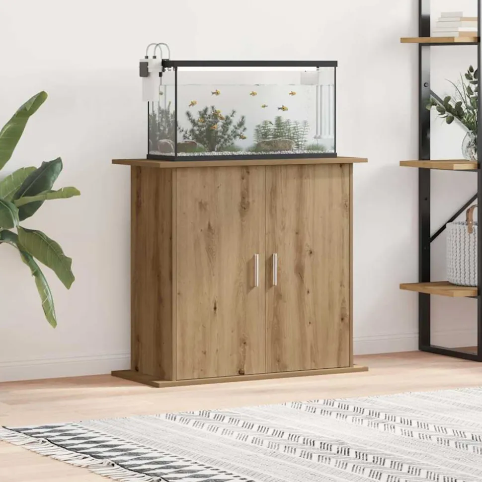 VIDAXL - Support d'aquarium chêne artisanal 81x36x73 cm bois ingénierie