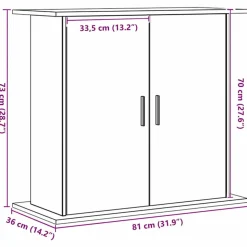 VIDAXL - Support d'aquarium chêne artisanal 81x36x73 cm bois ingénierie