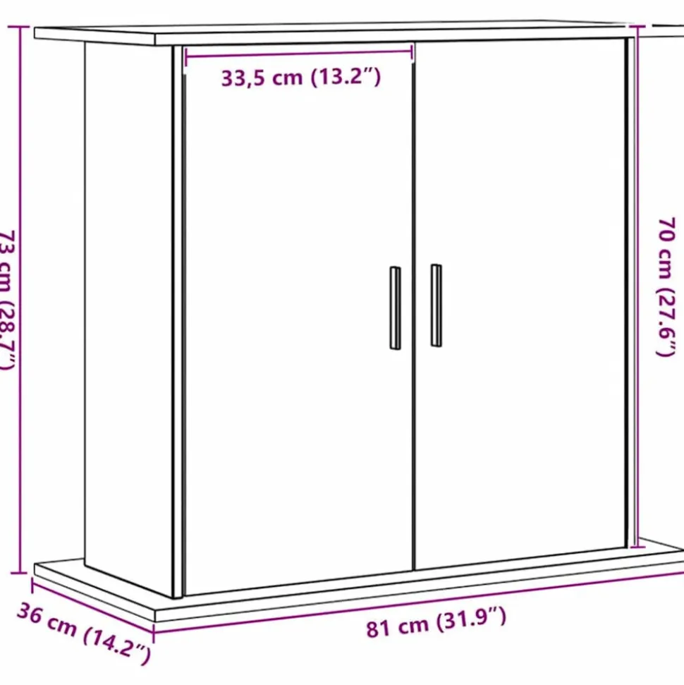 VIDAXL - Support d'aquarium chêne artisanal 81x36x73 cm bois ingénierie