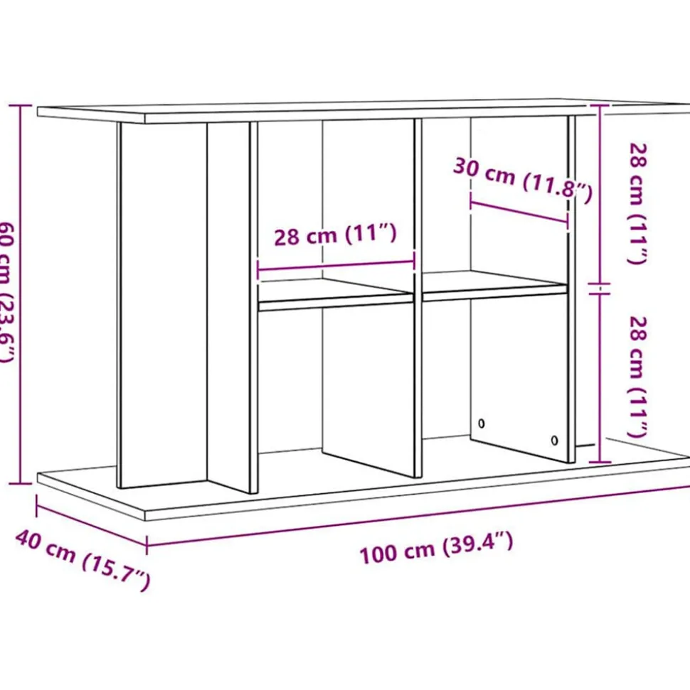 VIDAXL - Support d'aquarium chêne artisanal 100x40x60 cm bois ingénierie