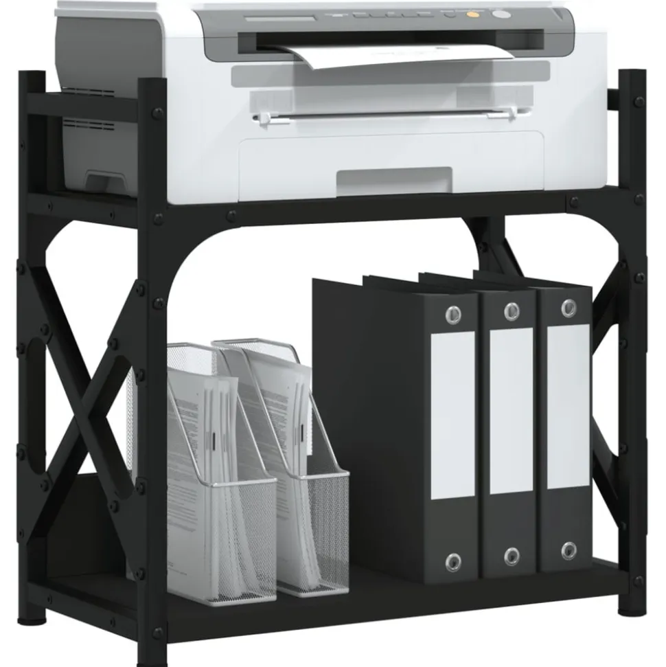 VIDAXL - Support d'imprimante 2 niveaux noir 40x20x40 cm