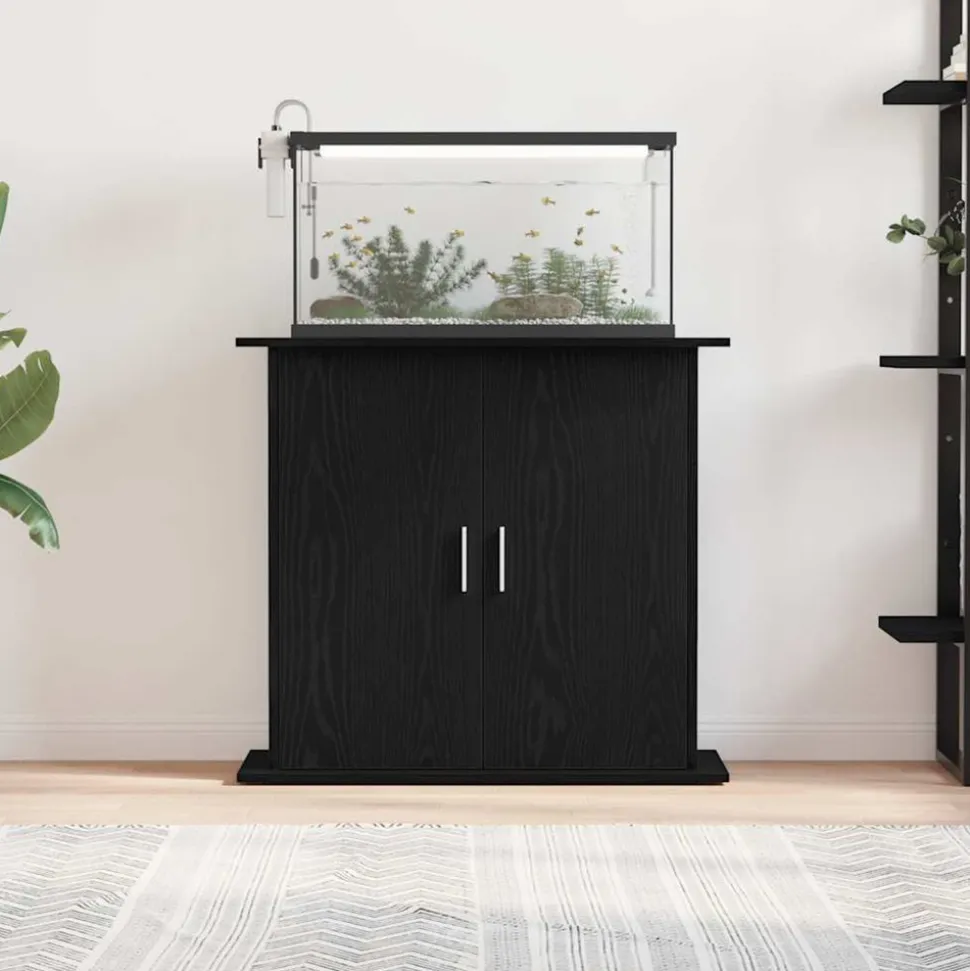 VIDAXL - Support pour aquarium chêne noir 81x36x73 cm bois d'ingénierie