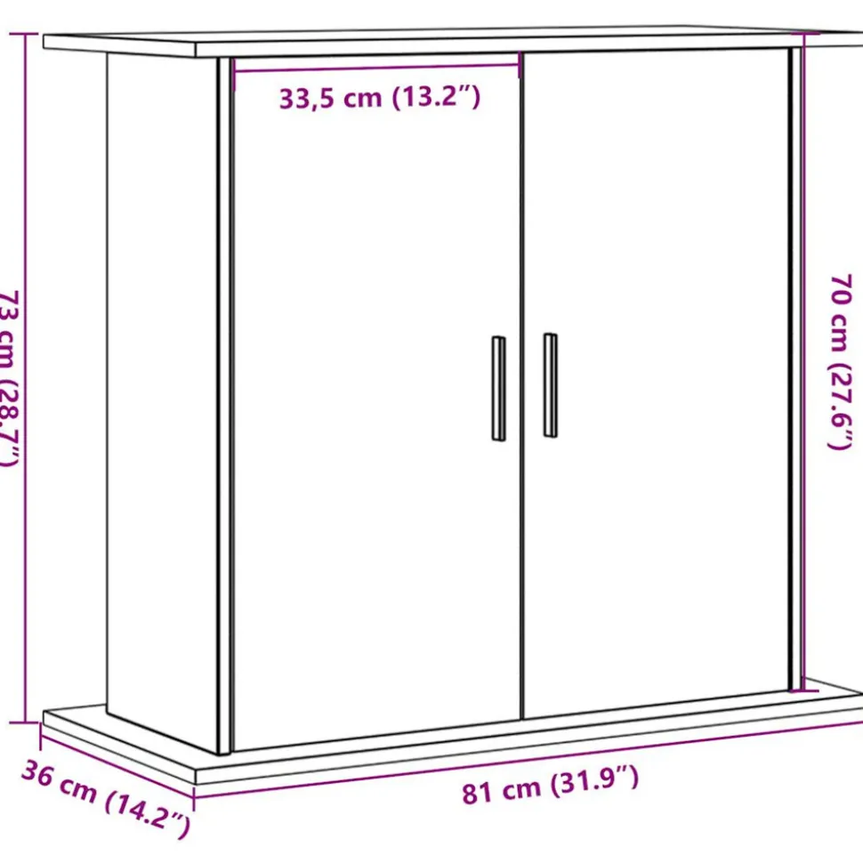 VIDAXL - Support pour aquarium vieux bois 81x36x73 cm bois d'ingénierie