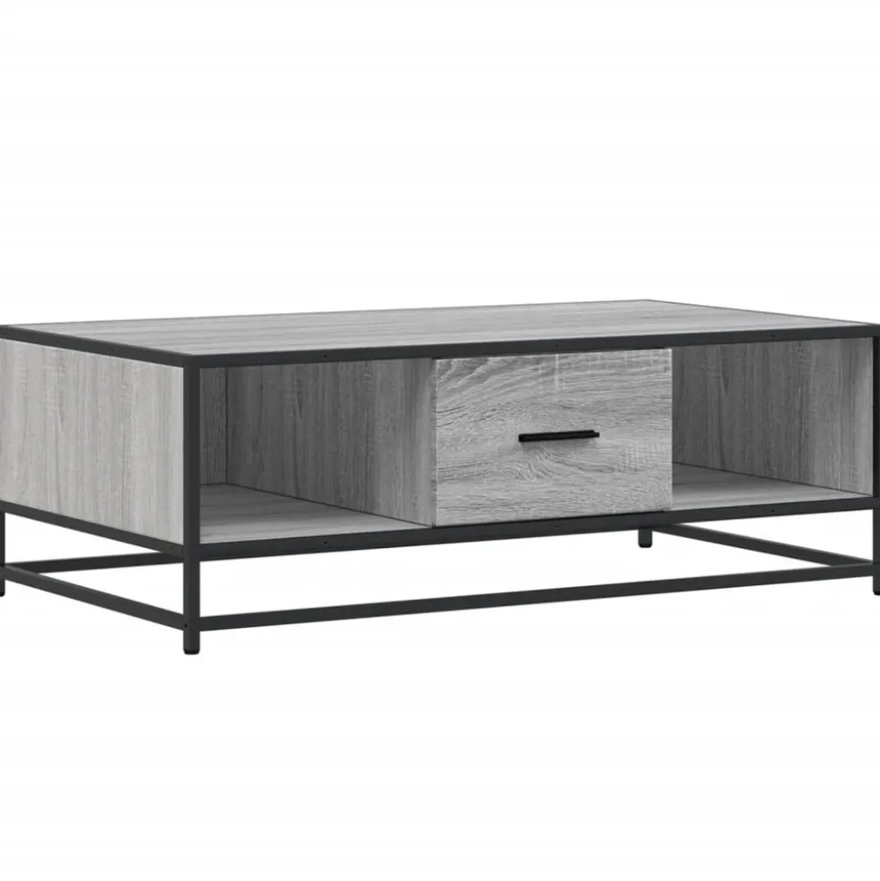 VIDAXL - Table basse sonoma gris 100x57x35 cm bois d'ingénierie et métal