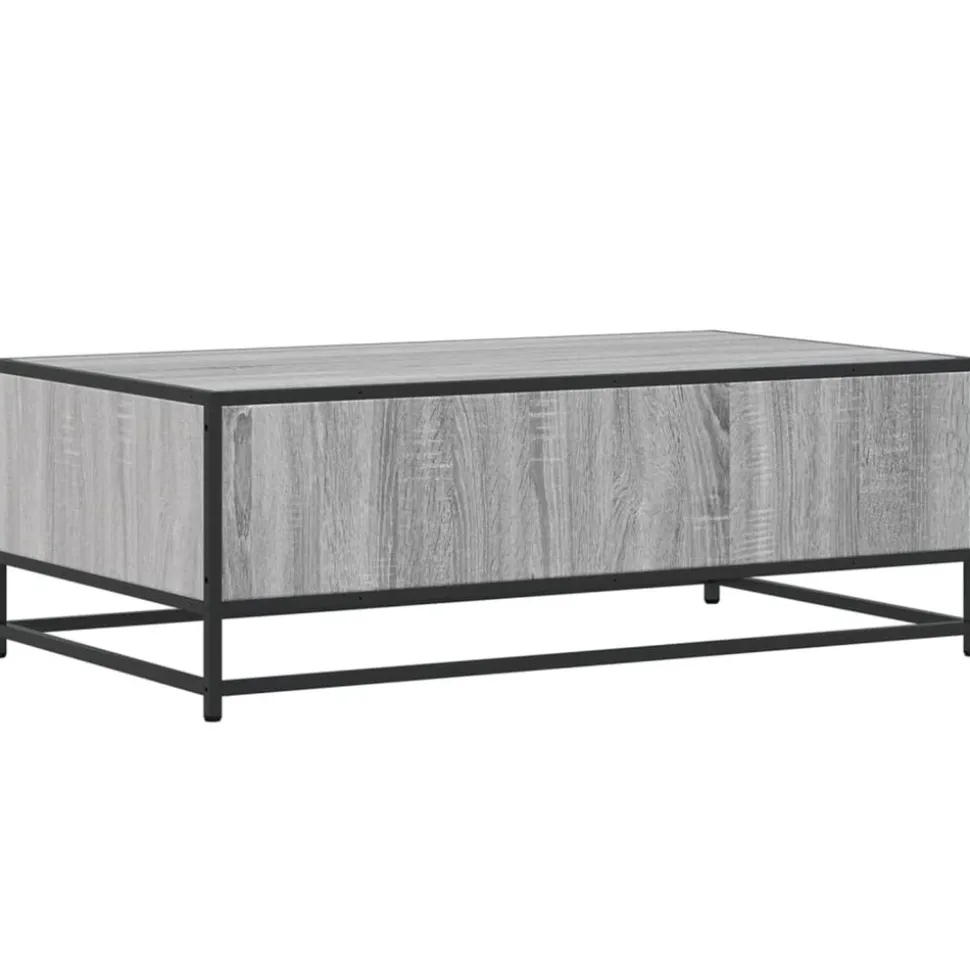 VIDAXL - Table basse sonoma gris 100x57x35 cm bois d'ingénierie et métal