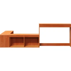 VIDAXL - Table de chevet avec bureau cire marron bois de pin massif