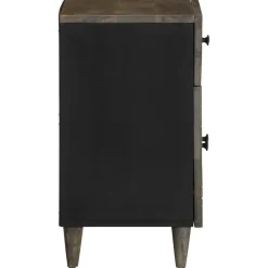 VIDAXL - Table de chevet gris clair 50x33x60 cm bois de manguier massif