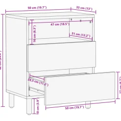 VIDAXL - Table de chevet noir 50x33x62 cm bois d'ingénierie