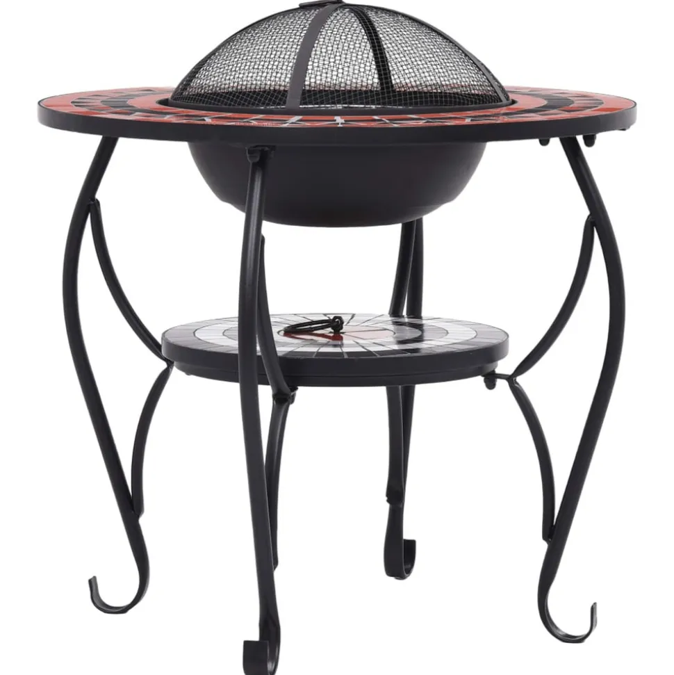 VIDAXL - Table de foyer mosaïque terre cuite et blanc 68 cm céramique
