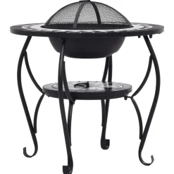 VIDAXL - Table de foyer mosaïque noir et blanc 68 cm céramique