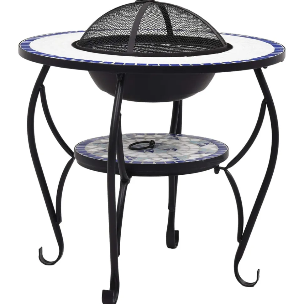 VIDAXL - Table de foyer mosaïque bleu et blanc 68 cm céramique
