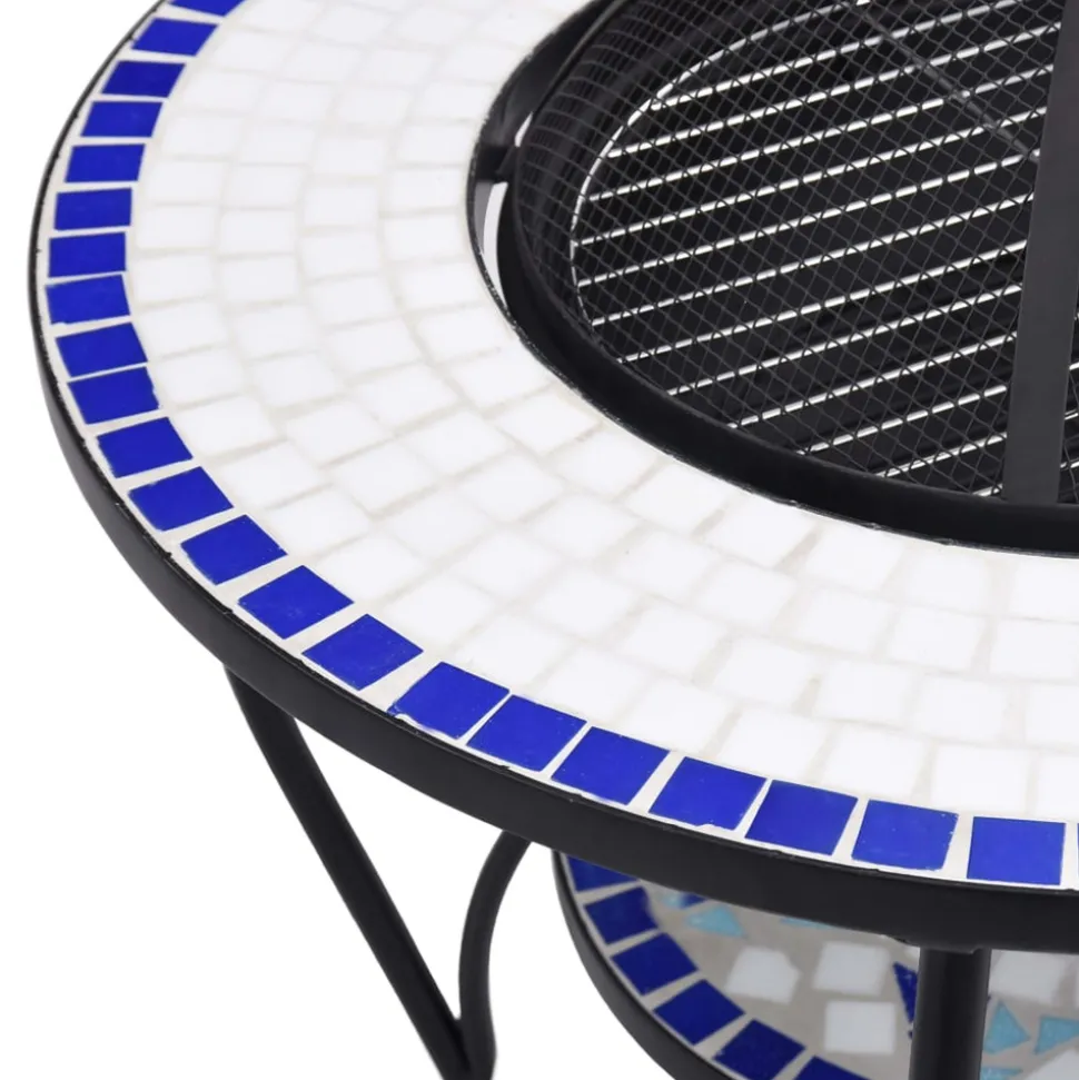 VIDAXL - Table de foyer mosaïque bleu et blanc 68 cm céramique