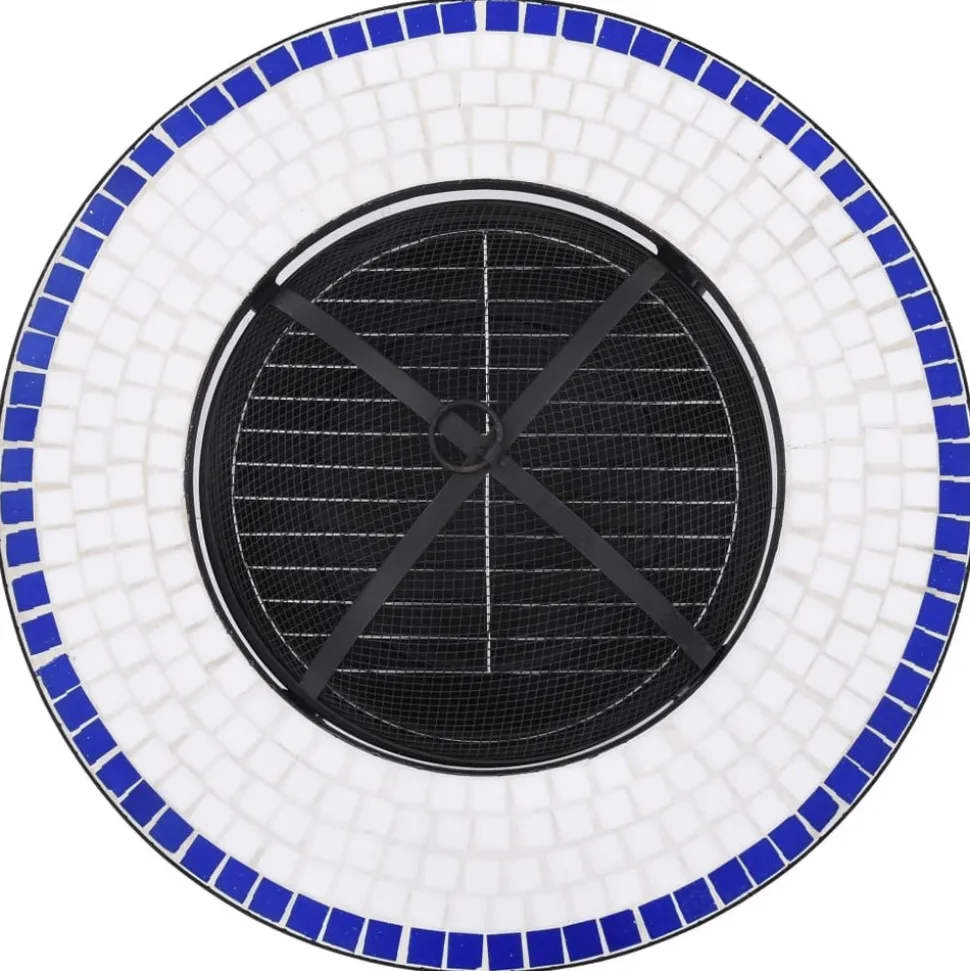 VIDAXL - Table de foyer mosaïque bleu et blanc 68 cm céramique