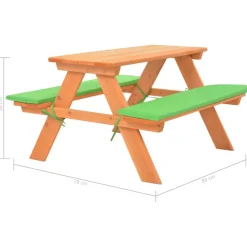 VIDAXL - Table de pique nique pour enfants avec bancs 89x79x50 cm sapin