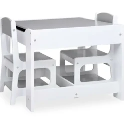 VIDAXL - Table pour enfants avec 2 chaises blanc mdf