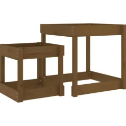 VIDAXL - Tables à sable 2 pcs marron miel bois de pin massif