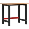 VIDAXL - Établi marron clair 100x60x81,5 cm bois de chêne massif