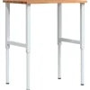 VIDAXL - Établi marron clair 80x60x(71,5-98) cm bois de chêne massif