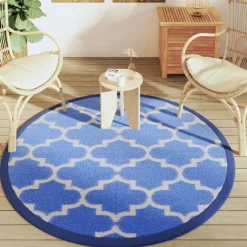 VIDAXL - Tapis d'extérieur arakil bleu ø160 cm pp