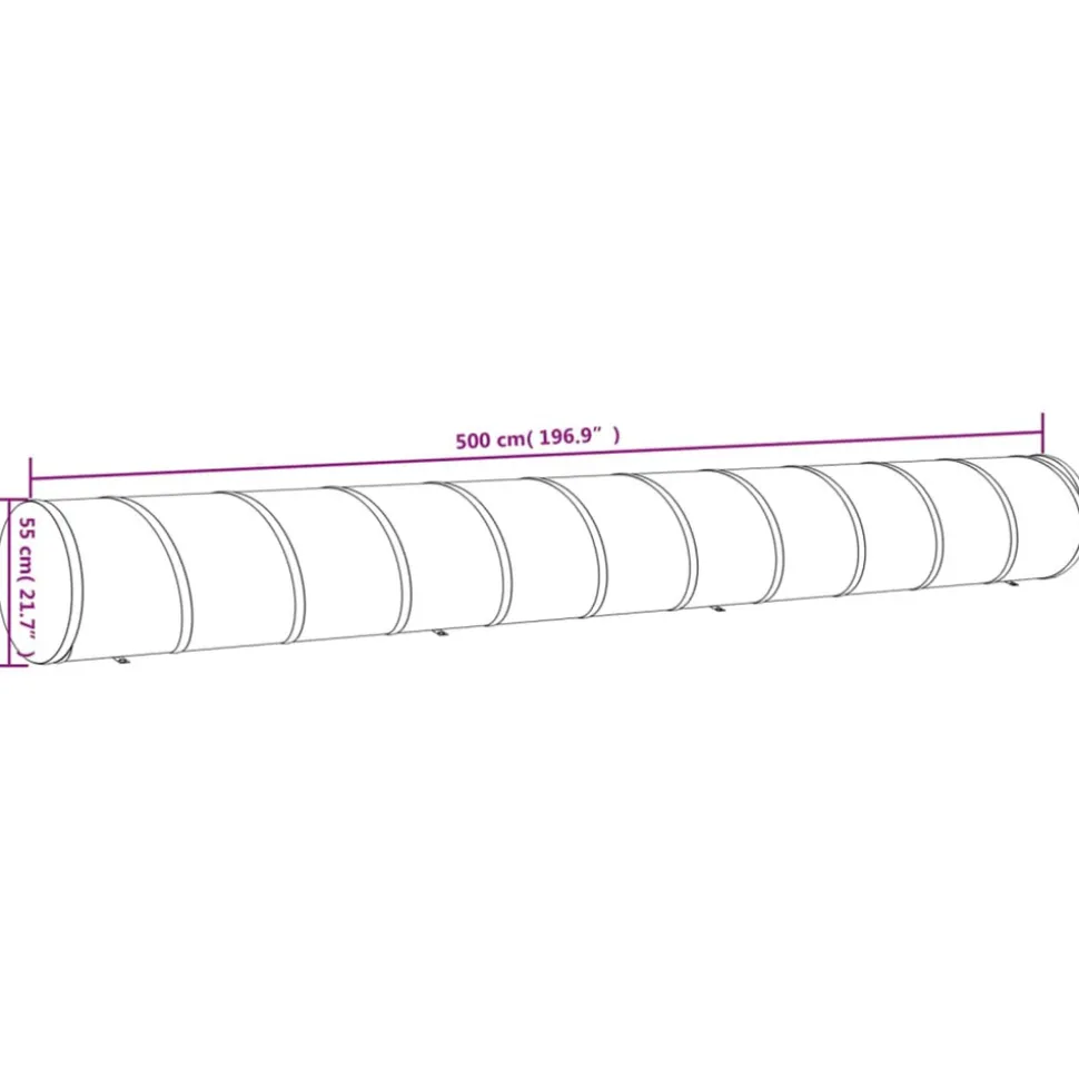 VIDAXL - Tunnel pour chien bleu ø 55x500 cm polyester