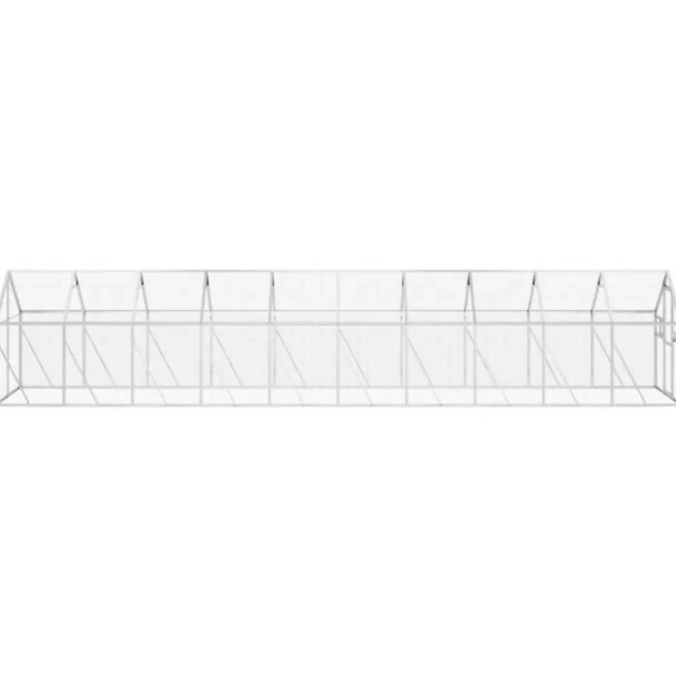 VIDAXL - Volière argenté 1,79x10x1,85 m aluminium