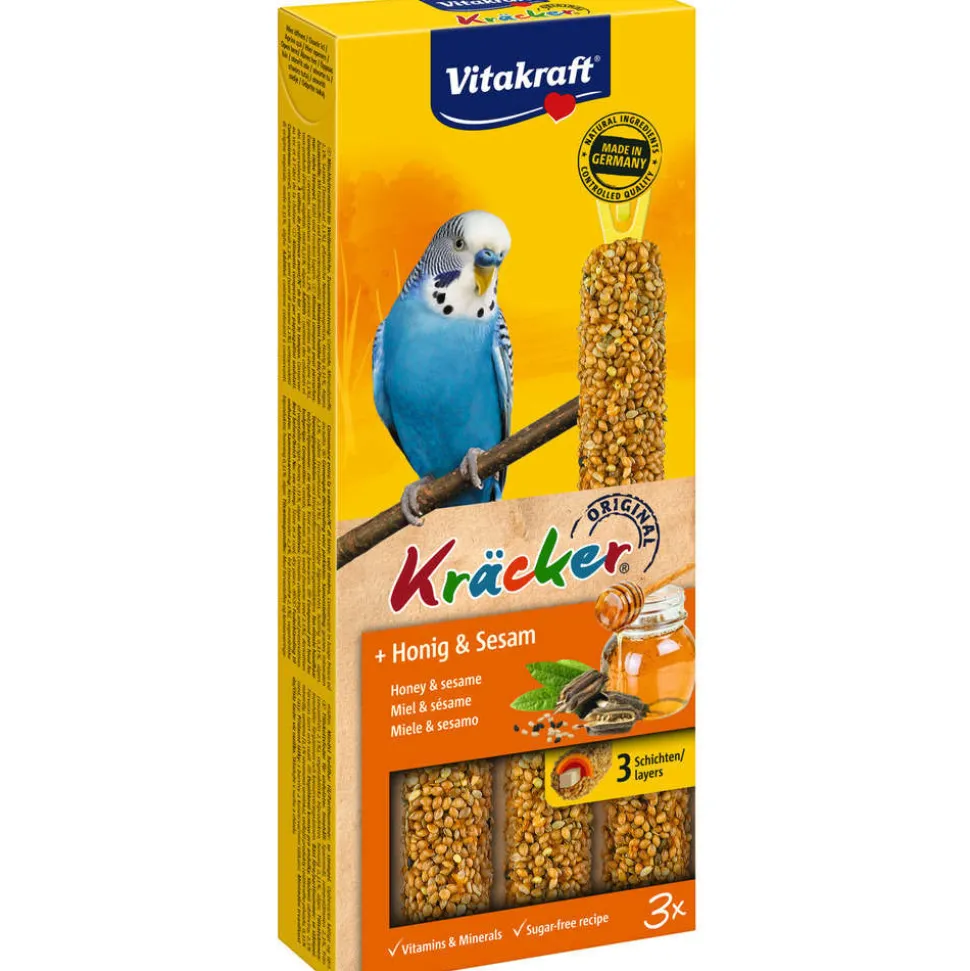 VITAKRAFT - Friandise Kräcker stick au miel pour perruches - Lot de 3 - 93 g