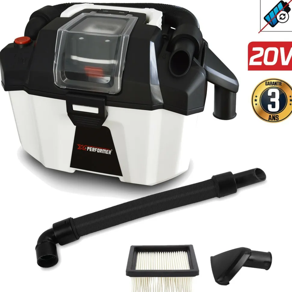 X-PERFORMER - Aspirateur eau et poussière compact sur batterie - xperformer xpvc20libl-10l - outil seul sans batterie ni chargeur
