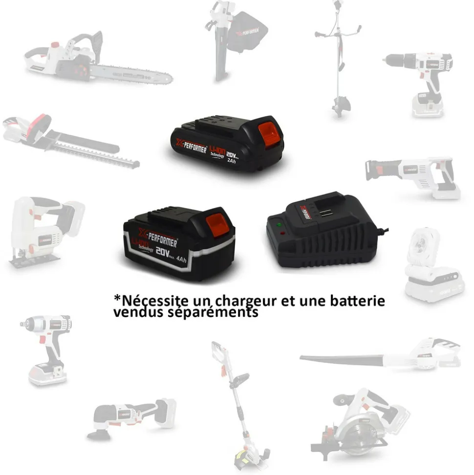 X-PERFORMER - Pack tondeuse à gazon et cisaille de jardin sur batterie - x-performer xptde3320li / xpcsth20li - sans batterie/chargeur