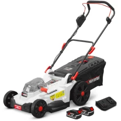X-PERFORMER - Tondeuse rechargeable 2 x 20v max 43 cm avec batteries 4ah et chargeur double -
