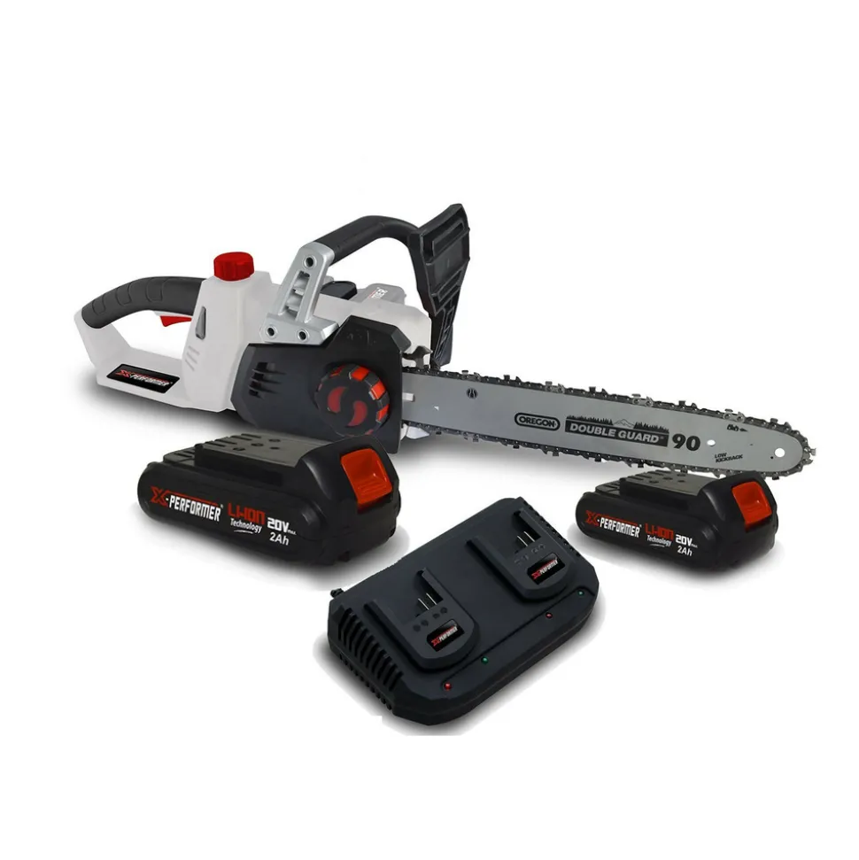X-PERFORMER - Tronçonneuse 40v (2x20v) x-performer xptro40li-2b - double sécurité - graissage auto + 2 batteries 2ah - double chargeur