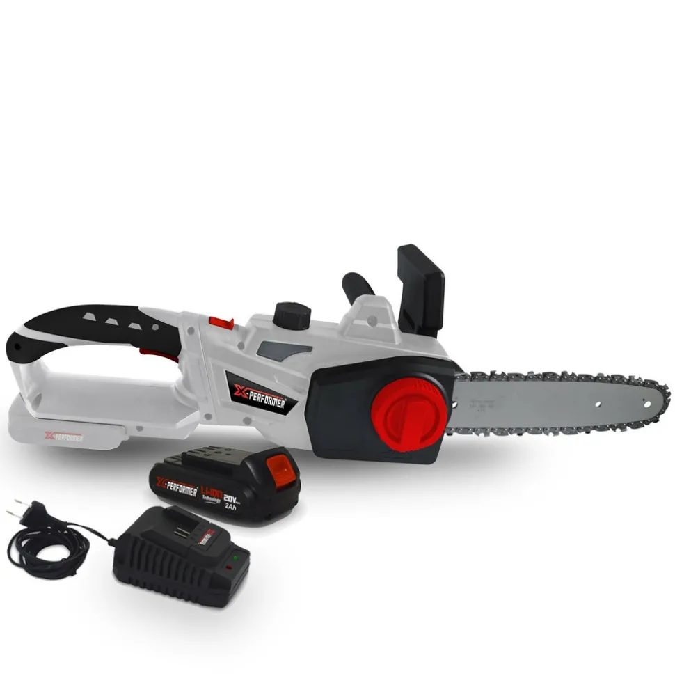X-PERFORMER - Tronçonneuse x-performer xptr20li - 20v à batterie - long. De coupe : 260 mm - batterie xpbat2a inclus + chargeur