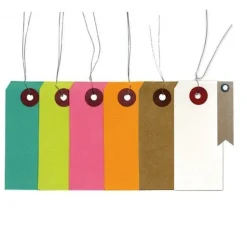 YOUDOIT - 140 étiquettes multicolores 9 x 4 cm + 20 étiquettes kraft fanion