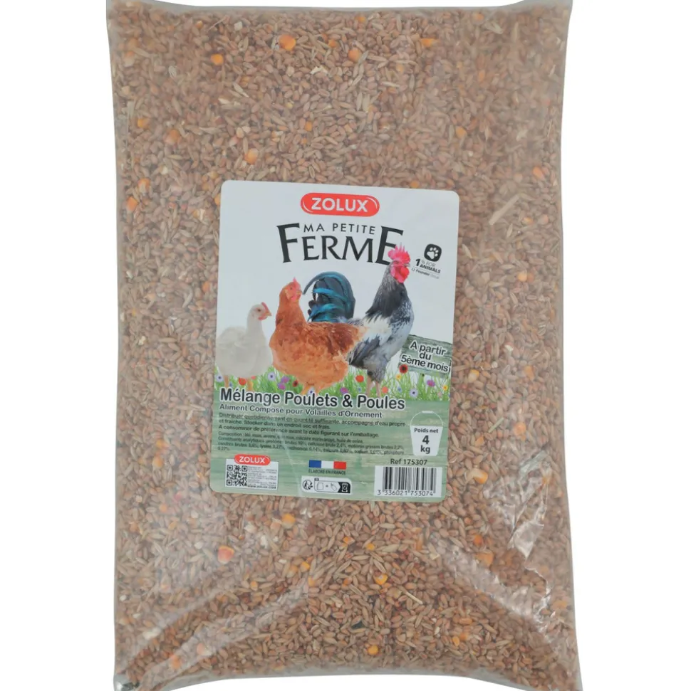 ZOLUX - Mélange pour poulets et poules 4 kgs