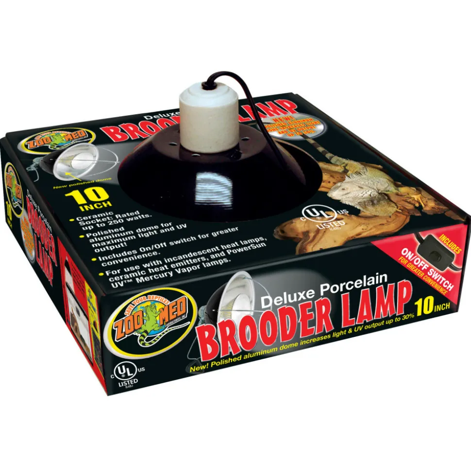 ZOO MED - Support de lampe zoomed deluxe porcelaine clamp lampe 25 cm pour terrarium