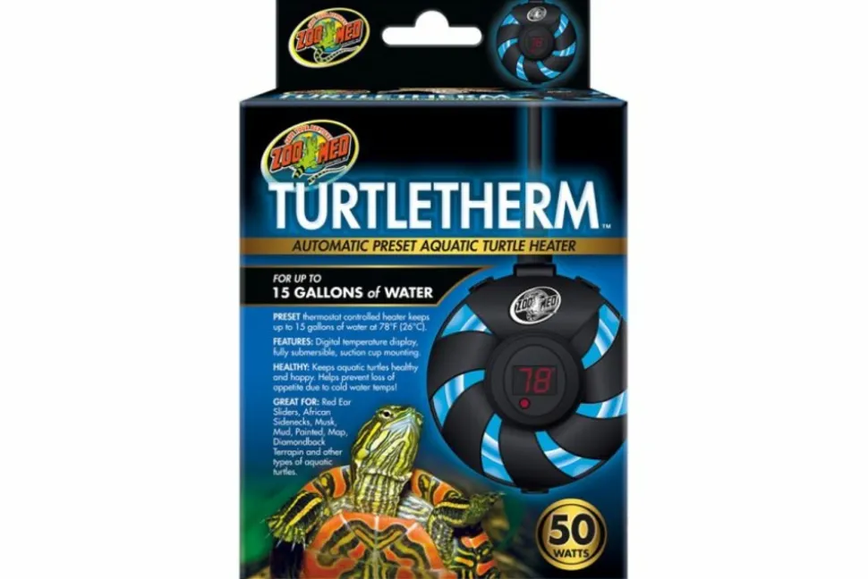ZOOMED - Chauffage pour tortue aquatique - turtletherm 50w idéal aussi en aquarium pour les amphibiens, crustacés et poissons